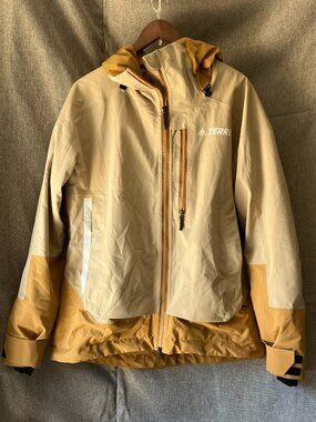 Adidas Terrex MyShelter Jacket Mens M Active Gold Rain.RDY Hooded Outdoor Coat